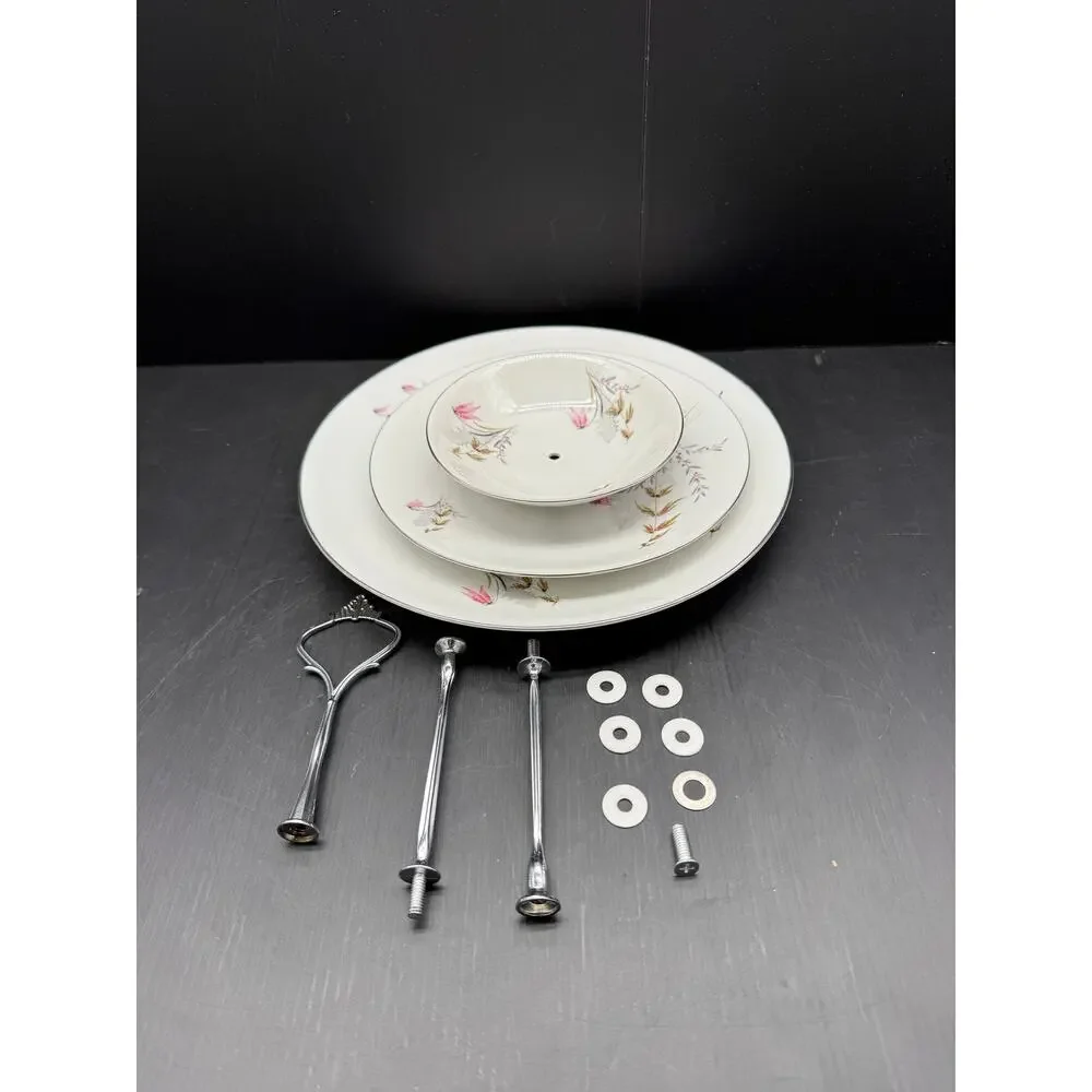 Handmade Tiered Tray from Vintage Plates